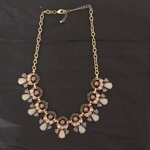 Elegant Gold, Purple and green Statement Necklace